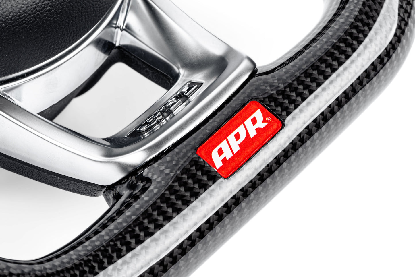 APR カーボンステアリング / 赤ステッチ w/パドル