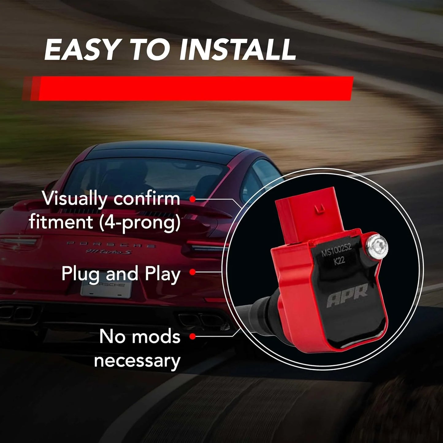 APR イグニッションコイルパック (赤) PORSCHE
